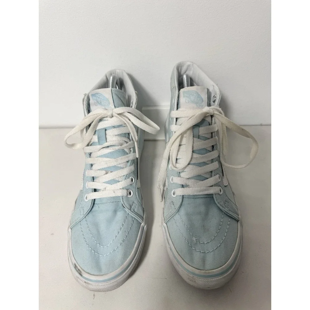 VANS Sk8 Hi Baby‎ Blue Classic Canvas Lace Up Skate Shoes Men's 6.5 Women's 8